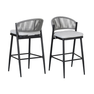 English Elm Christopher Knight Home® - Outdoor 30.25" Barstool Set Of 2 - Stylish Metal Frame & Pe Rattan Backrest For Patio Comfort N772P245120B