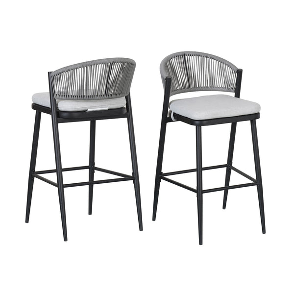 English Elm Christopher Knight Home® - Outdoor 30.25" Barstool Set Of 2 - Stylish Metal Frame & Pe Rattan Backrest For Patio Comfort N772P245120B