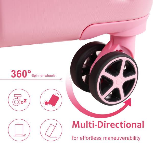 English Elm Hardshell Abs Checked Suitcase with 360 Spinner Wheels Expandable Tsa Lock 28 Inch Pink N730P296747P