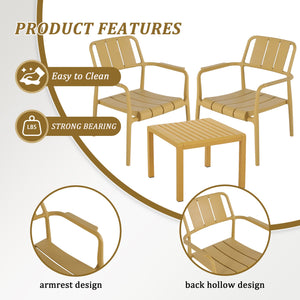 English Elm 2-Piece Yellow Polypropylene Seating Set With Coffee Table – Stylish Indoor/Outdoor Furniture Solution! W3450P323332
