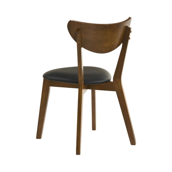 English Elm Set of 2 Wood Dining Side Chairs with Black Leatherette Seats, Transitional Design, Sturdy Rectangular Backrest Dark Walnut B016P368770