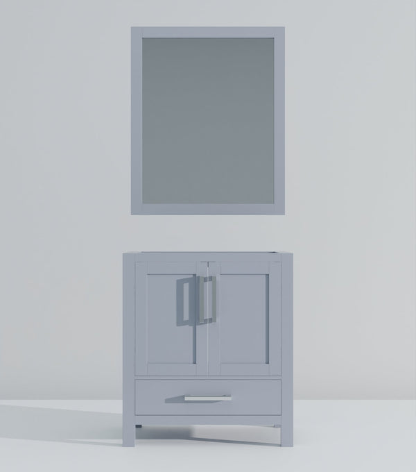 English Elm Dark Grey Bath Vanity Set With Mirror - 30" W X 22" D, Modern Design For Small Bathrooms, Ready To Install B2731S00503