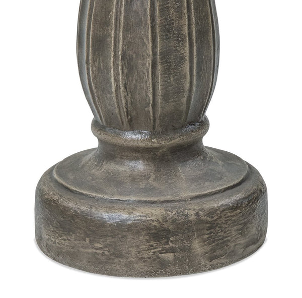 English Elm Polyresin Pedestal Birdbath Antique Gray Stone Look Outdoor Garden Accent 25 Inch N772P450049G