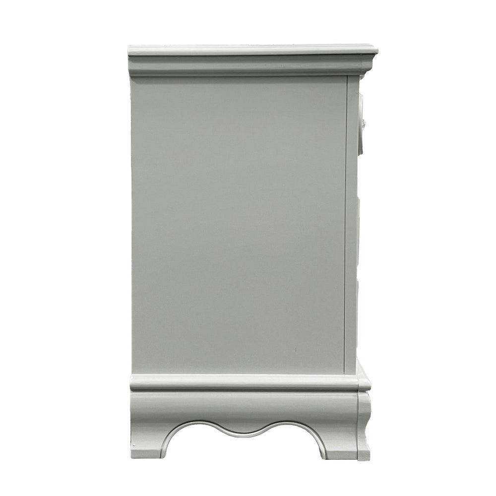 English Elm Grey 3-Drawer Nightstand with Quiet Wooden Glides, Dovetail Construction, Durable Poplar-MDF Finish B062P209009