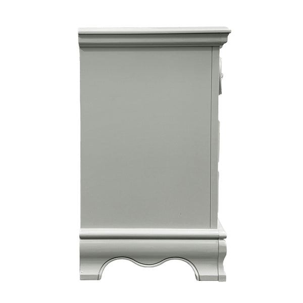 English Elm Grey 3-Drawer Nightstand with Quiet Wooden Glides, Dovetail Construction, Durable Poplar-MDF Finish B062P209009