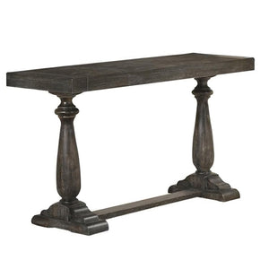 English Elm 50" Distressed Dove Finish Entryway Console Solid Wood Surface Rustic Transitional Hallway Piece Gray B011P427260