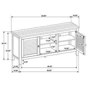 English Elm Sutter Mission Style Louvered Door Tv Stand Rustic Pine Console for Living Room B062P441044