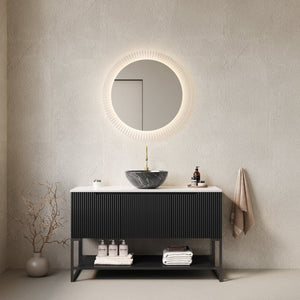 English Elm Tulio 48" Freestanding Bathroom Vanity With Soft-Close Doors & Unique Carrara Stone Countertop W2615S00260-GIGA