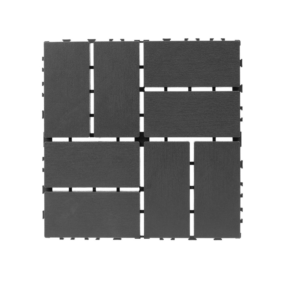 English Elm Plastic Interlocking Patio Tiles Waterproof Pp Grid 44 Pack Outdoor Pool Deck W3022P251844