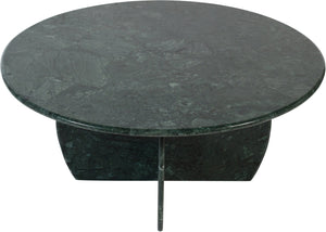 Meridian Furniture Formentera Handcrafted Genuine Marble Round Coffee Table with Natural Green Veining 219Green-CT
