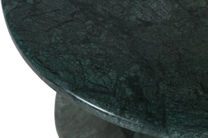 Meridian Furniture Formentera Genuine Green Marble Side Table with Unique Veining for Living Spaces 219Green-ET