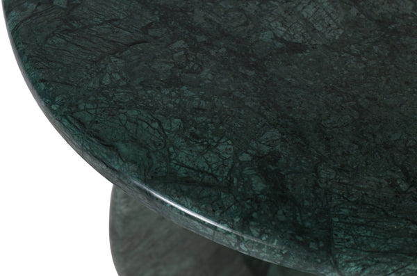 Meridian Furniture Formentera Genuine Green Marble Side Table with Unique Veining for Living Spaces 219Green-ET