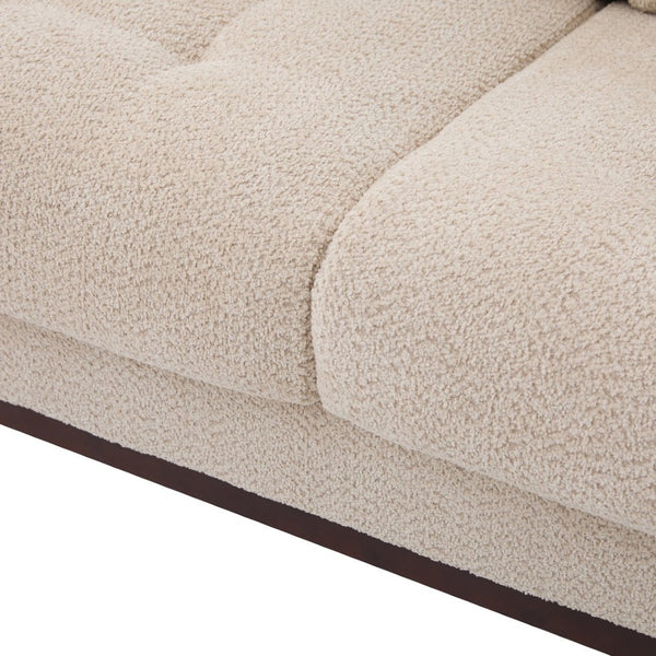 English Elm 83.5 In. Three Seat Boucle Sofa with Looped Texture and Lumbar Support for Living Rooms Beige N773IS00096B