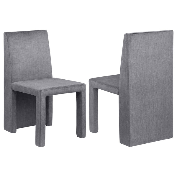 English Elm Santa Cruz Grey Velvet Upholstered Dining Side Chair Set of 2 — Modern Sculpted Lines, Soft Durable Fabric, 35" High Elegance B062P299854