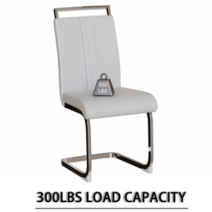 English Elm 63" Modern Mid-Century Brown Mdf Dining Table & 4 Pu Armless Chairs Set For Stylish Entertaining W2189S00671