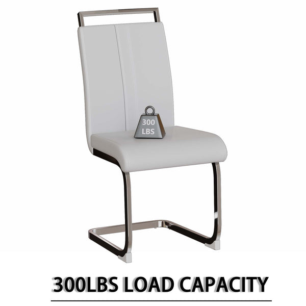 English Elm 63" Modern Mid-Century Brown Mdf Dining Table & 4 Pu Armless Chairs Set For Stylish Entertaining W2189S00671