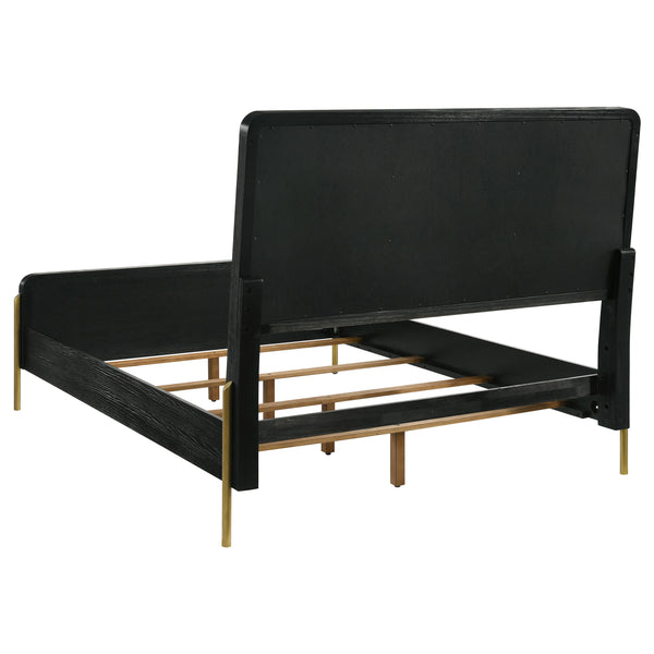 English Elm Anser 4-Piece Eastern King Bedroom Set – Modern Black & Grey Upholstered Bed With Ample Storage B062S01258