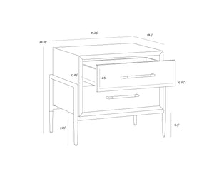 Sunpan Weldrick Nightstand - Elegant Acacia Wood Design with Soft Closing Drawers and Stylish Metal Accents Espresso