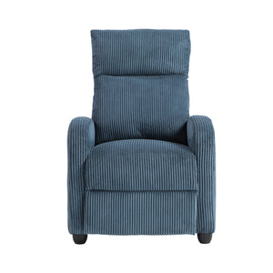 English Elm Modern Parsons Push Back Recliner Chair in Soft Corduroy Fabric — Sleek Comfortable Living Room Lounger with Solid Wood Frame and Easy Recline Mechanism Blue 30 L x 27 W x 21.5 H B011P395851