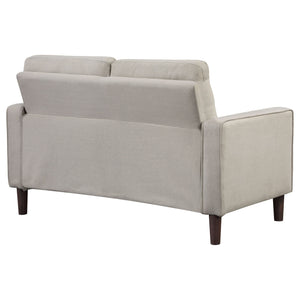English Elm Harvey Beige Tufted Upholstered Loveseat with Pocket-Coil Seats, Track Arms & Compact Apartment Fit B062P375375