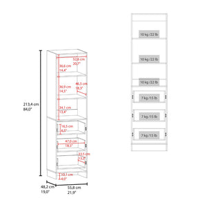 English Elm Cabot Six Shelf Tall Wardrobe Closet White Melamine Vertical Bedroom Storage B097S00244