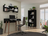 Manhattan Comfort Hampton Mid-Century Modern 3- Piece Home Office Set Black 21PMC70