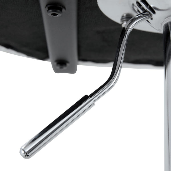 English Elm Set of 2 Adjustable Pu Leather Barstools with Chrome Base for Kitchen or Home Bar White+Silver W3875P378574
