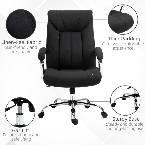 English Elm Vinsetto High Back Office Chair With Lumbar Support, Adjustable Height, & Modern Style For Comfort W2225P217518-GIGA