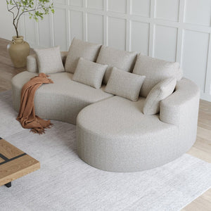 English Elm Modern Chenille Cloud Sectional Sofa Deep Curved 4 Seat Modular Couch for Living Room W834S00489