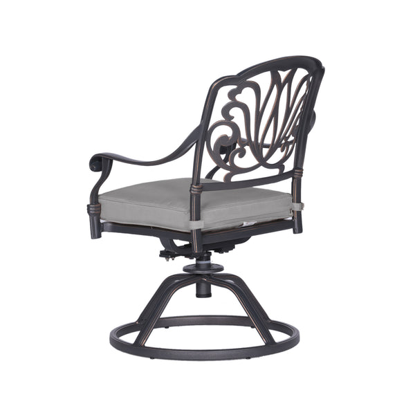 English Elm Cast Aluminum Dining Armchair Set Of 2 - Elegant, Weather-Resistant Chairs With Plush Cushions B010P278358