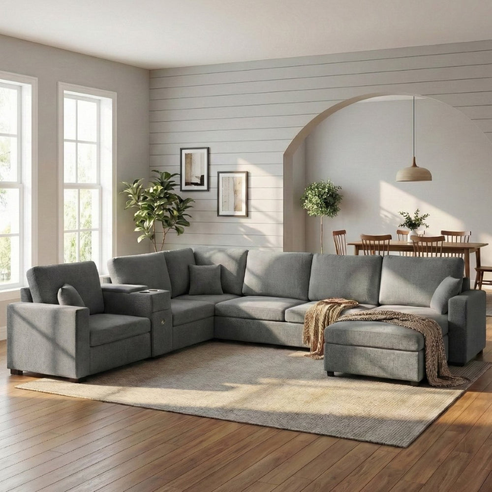 English Elm Swivel Barrel Accent Chair Chenille Tufted Round Club Seat for Living Room Lounge Grey N719S002350E