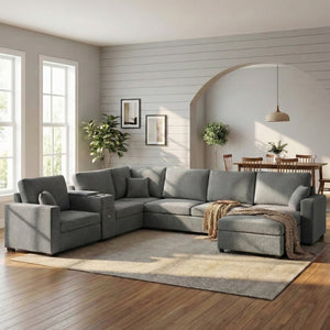 English Elm Swivel Barrel Accent Chair Chenille Tufted Round Club Seat for Living Room Lounge Grey N719S002350E