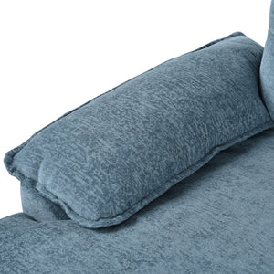 English Elm U_STYLE U-Shaped Chenille Sectional Sofa with Adjustable Armrests, 6-Seater, Removable Covers, Durable Construction Blue WY000430AAC