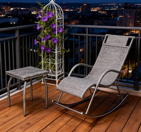 English Elm Small Outdoor Wicker Cube Table Hand Woven Pe Rattan Patio Side Accent T3971P419101