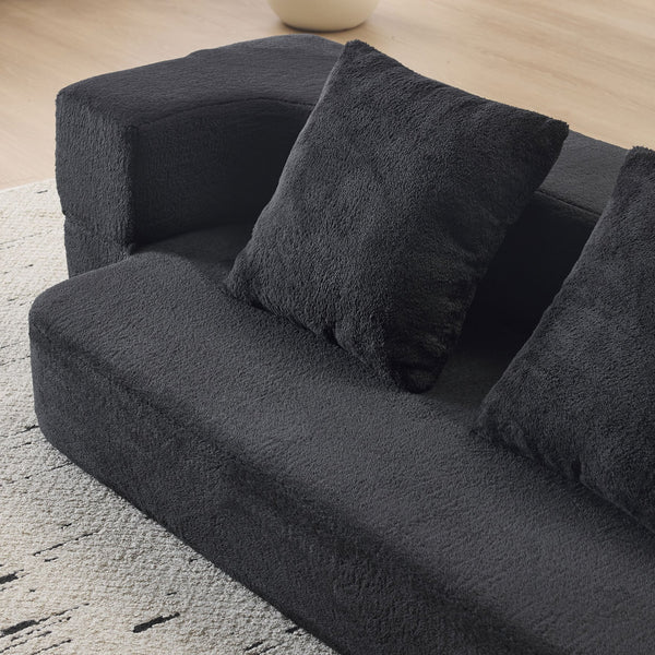 English Elm Ebern Designs Transformable Sectional Sofa Bed - Compact Chenille Lounger For Small Spaces & Flexibility W1829P280220