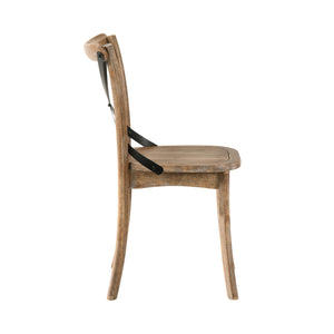 English Elm Set Farmhouse Dining Chairs with X-Back Support and High Back Comfort for Modern Homes, Durable Wood Finish Oak,Rustic B016P324697