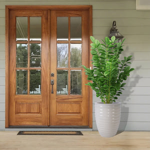 English Elm Ceramic Modern Planter - Elegant Milk White Flowerpot For Indoor & Outdoor Gardens, 21.46Cm W3273P326362