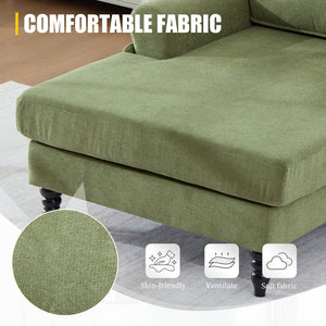 English Elm Modern Chenille Recliner Chaise Lounge Sofa Chair with High-Resilience Foam, Wide Seat, 550lb Capacity Olive Green W395P371338