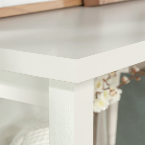 English Elm Library Hutch - Modern White Storage Solution With Open Shelving For Books And Décor, Easy Assembly B356P367898