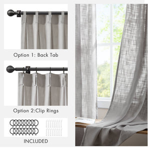 English Elm 2-piece Pinch Pleat Poly Linen Curtain Panels Tailored Formal Drape for Any Room Grey B035P482986