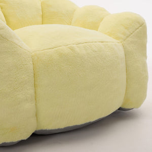 English Elm Lotus Floor Bean Bag Sofa Memory Foam Filled with Pull Ring for Living Room Bedroom Yellow W2311P434593