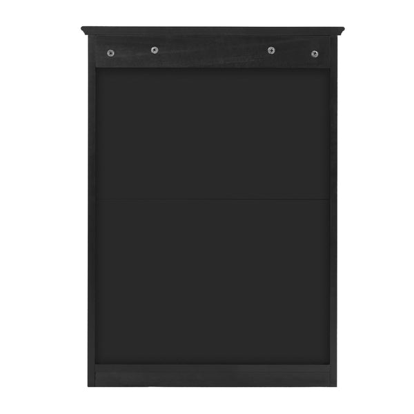 English Elm 20" Medicine Cabinet with Mirror — Space-Saving Wall-Mounted Bathroom Storage with Adjustable Shelf, Modern Carved Design Black N710P317680B