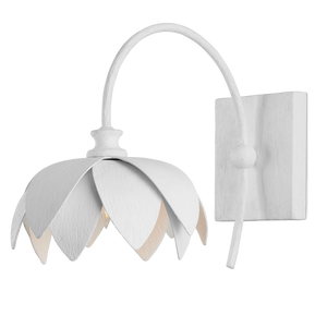 Sweetheart Wall Sconce - Nature-Inspired Gesso White Metal Fixture for Elegant Indoor Lighting