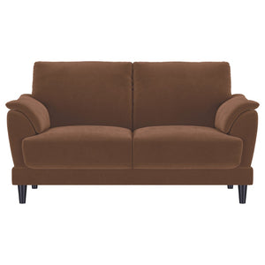 English Elm Dania Tufted Crescent Arm Loveseat Woven Upholstery Retro Mid-century Sitting Room B062P451739