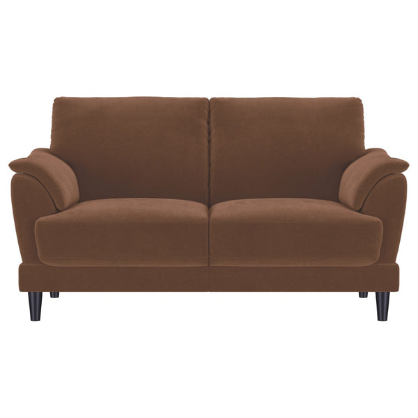 English Elm Dania Tufted Crescent Arm Loveseat Woven Upholstery Retro Mid-century Sitting Room B062P451739