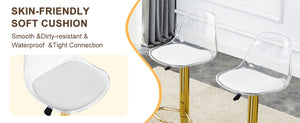 English Elm Modern Swivel Barstools Set of 2 with Clear Pet Back and Padded Pu Seat W1151P192280