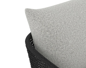 Sunpan Capri Lounge Chair - Stylish Outdoor Seating with Durable Teak Base and Weather-Resistant Fabric Smoke Grey / Copacabana Marble