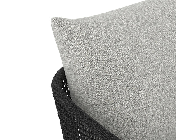 Sunpan Capri Lounge Chair - Stylish Outdoor Seating with Durable Teak Base and Weather-Resistant Fabric Smoke Grey / Copacabana Marble