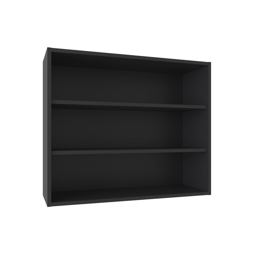 English Elm Wall Smokey Gray Shelf with Door and 3 Shelves for Bar or Living Space — Compact, Durable, Stylish Black 37.01 L x 30.71 W x 3.54 H B097P250902