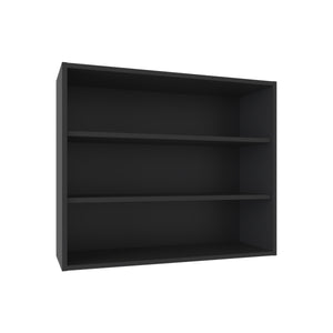 English Elm Wall Smokey Gray Shelf with Door and 3 Shelves for Bar or Living Space — Compact, Durable, Stylish Black 37.01 L x 30.71 W x 3.54 H B097P250902